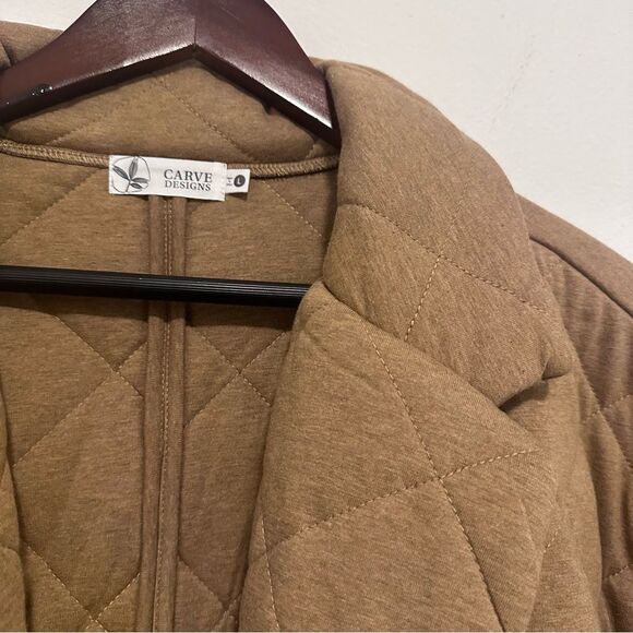 Carve Designs NWT Organic Cotton Quilted Topper Jacket Cocoa Heather (Tan) Large - Picture 6 of 12